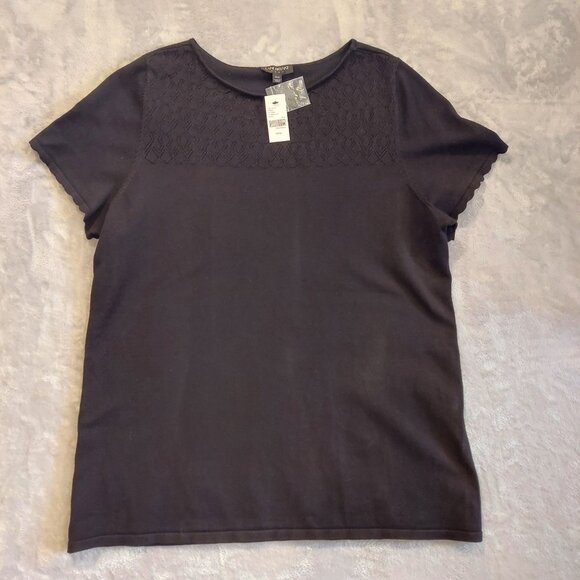 New With Tags Lane Bryant Black Size 14/16 Knit Top Sweater stretch career date - Picture 12 of 12